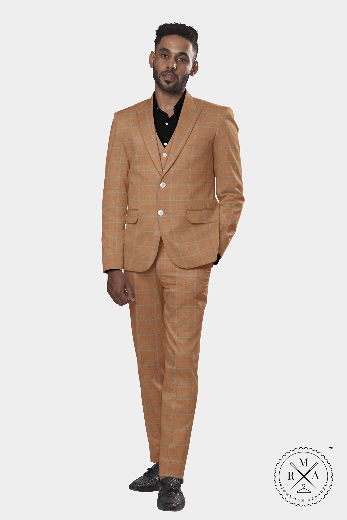 Medium Wood Colour Three Piece Suit SU331